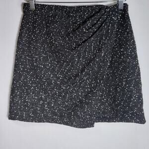 MAX STUDIO LONDON 2706K14 Style Black Patterned Skirt Women Size S
